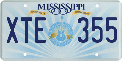 MS license plate XTE355