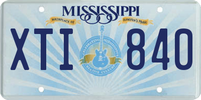 MS license plate XTI840