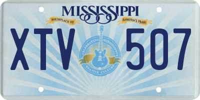 MS license plate XTV507