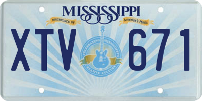 MS license plate XTV671