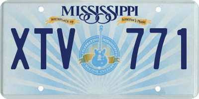 MS license plate XTV771