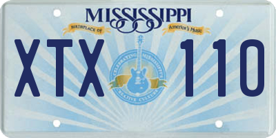 MS license plate XTX110