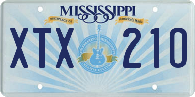 MS license plate XTX210