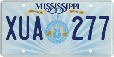 MS license plate XUA277