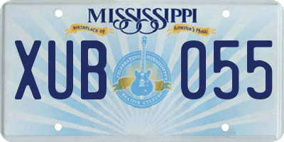 MS license plate XUB055
