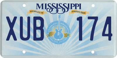 MS license plate XUB174