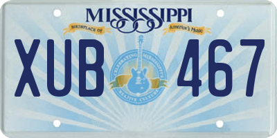 MS license plate XUB467