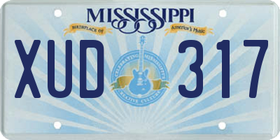 MS license plate XUD317