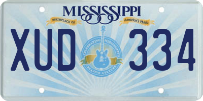 MS license plate XUD334