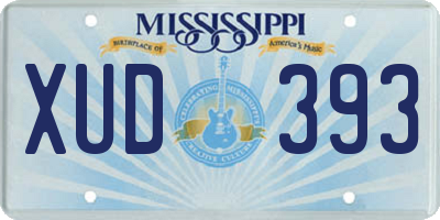 MS license plate XUD393