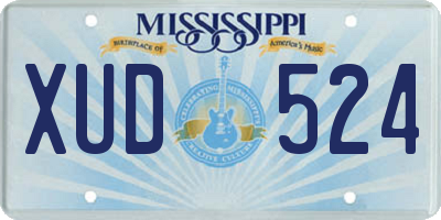 MS license plate XUD524