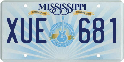 MS license plate XUE681