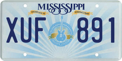 MS license plate XUF891