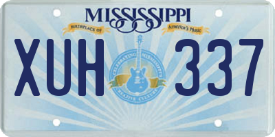 MS license plate XUH337