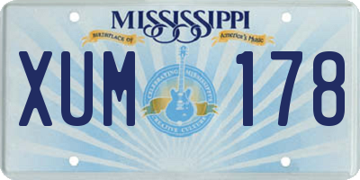 MS license plate XUM178