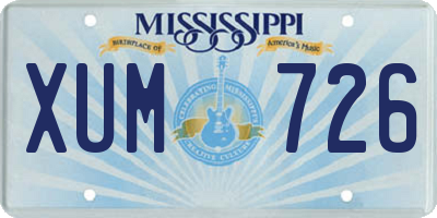 MS license plate XUM726