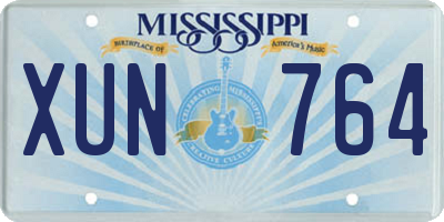 MS license plate XUN764