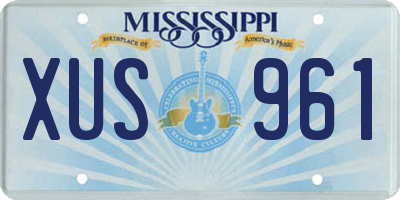 MS license plate XUS961