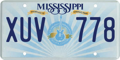 MS license plate XUV778