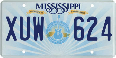 MS license plate XUW624