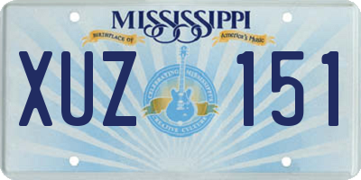 MS license plate XUZ151