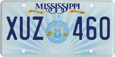 MS license plate XUZ460