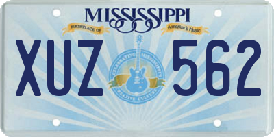 MS license plate XUZ562