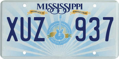 MS license plate XUZ937