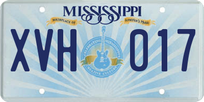 MS license plate XVH017