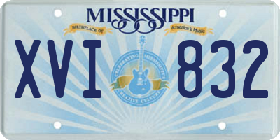 MS license plate XVI832