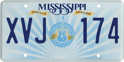 MS license plate XVJ174
