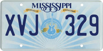 MS license plate XVJ329