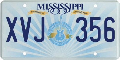 MS license plate XVJ356