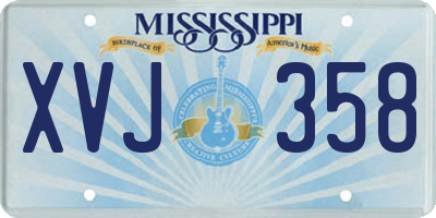 MS license plate XVJ358