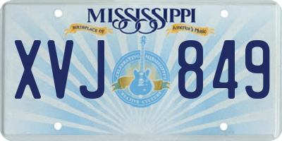 MS license plate XVJ849
