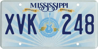 MS license plate XVK248