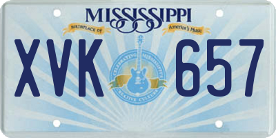 MS license plate XVK657