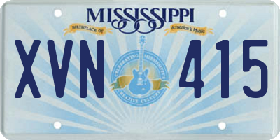 MS license plate XVN415