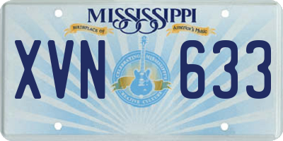 MS license plate XVN633