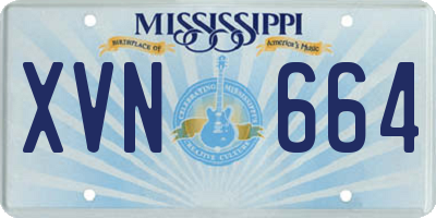 MS license plate XVN664