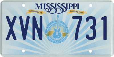 MS license plate XVN731