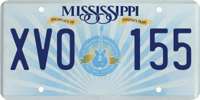 MS license plate XVO155
