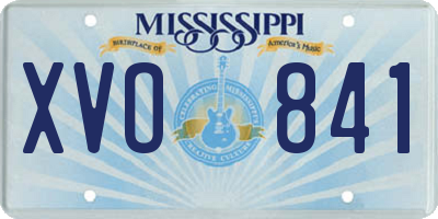 MS license plate XVO841