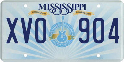 MS license plate XVO904