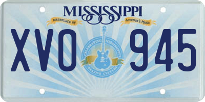 MS license plate XVO945