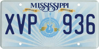 MS license plate XVP936