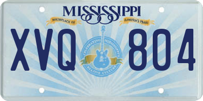 MS license plate XVQ804