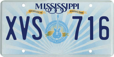 MS license plate XVS716