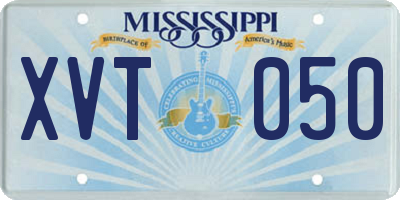 MS license plate XVT050