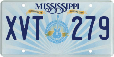 MS license plate XVT279